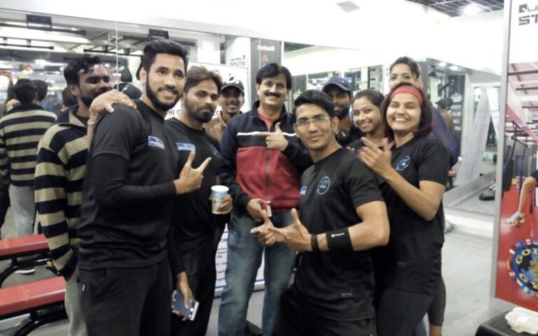 Youth Inspiration Jitendra Joshi with gym members after a workout session