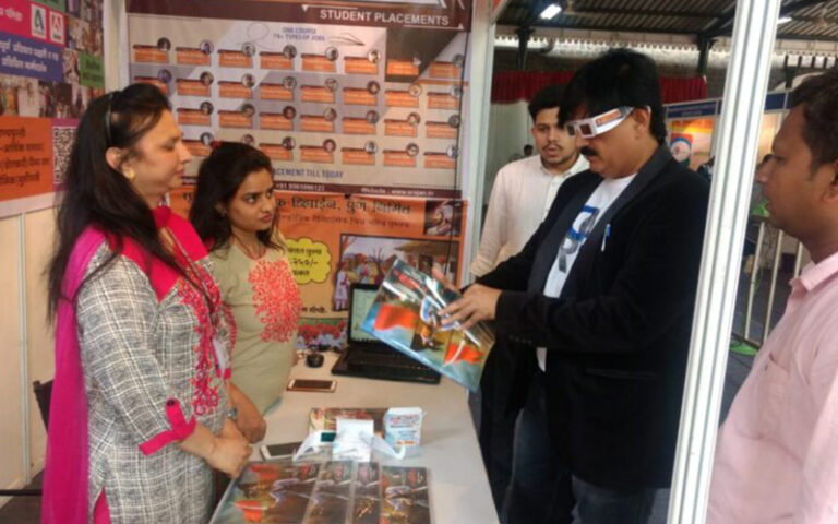 Youth Inspiration Jitendra Joshi at an exhibition in Sinhagad College