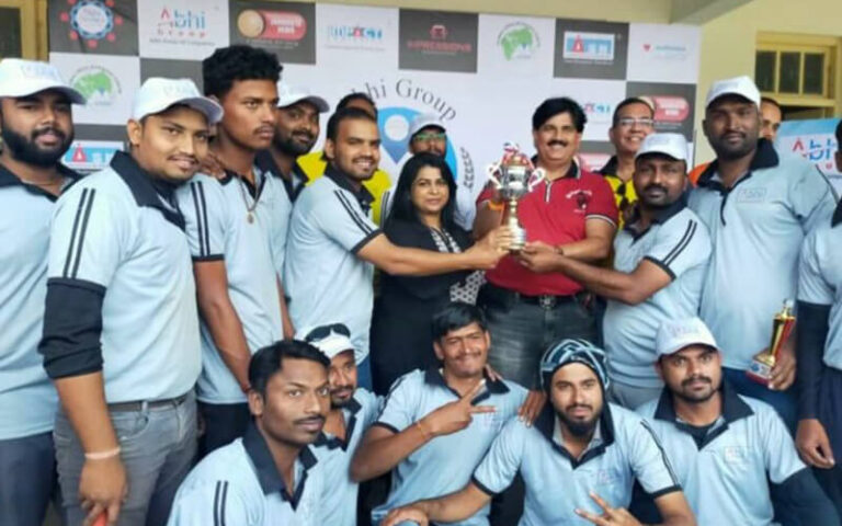 Sports Enthusiast Jitendra Joshi - presenting trophy to the winners of the cricket event